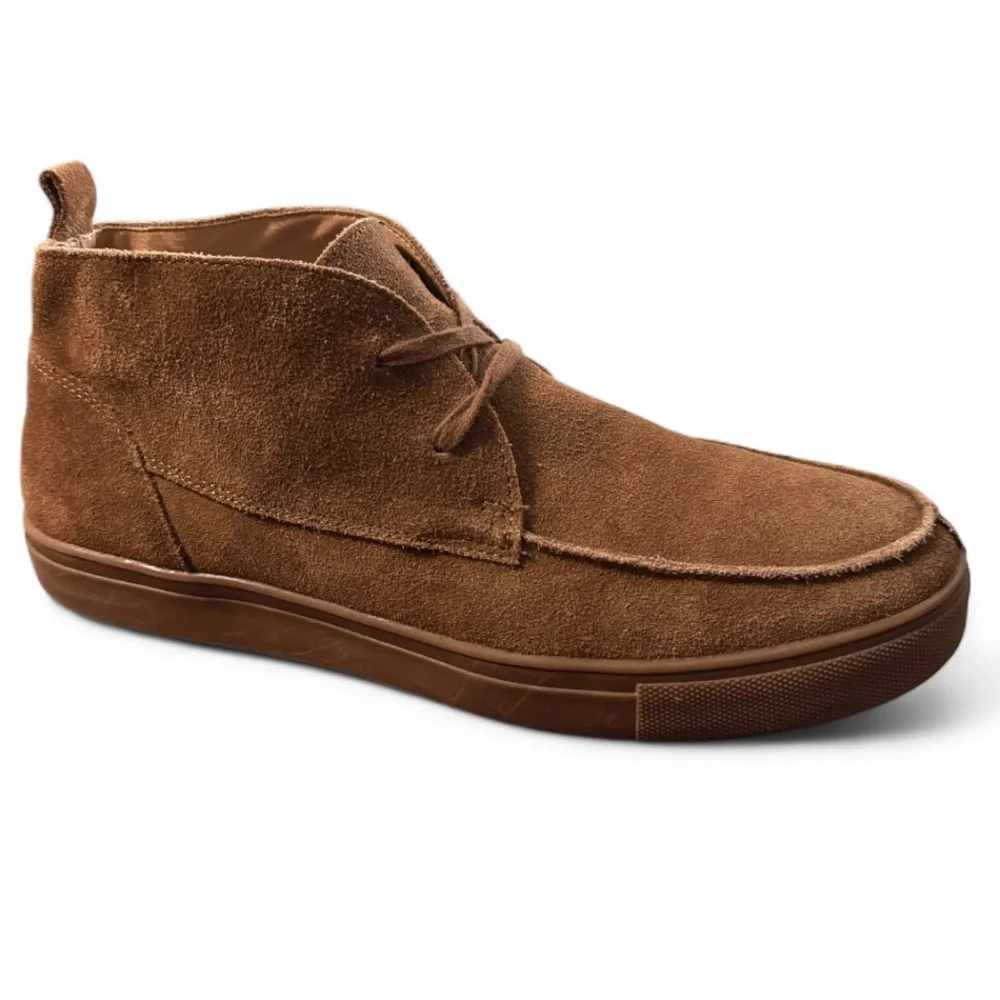 Brown Suede Chukka Moccasins Lace Up Mens Size 10 Casual Everyday Ankle Boots